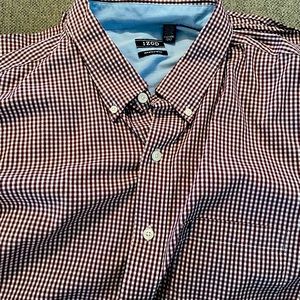 Maroon White checked button down. 2XLT. Smoke free home.